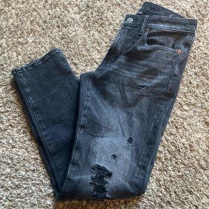 American Eagle air flex 360 black washed distressed jeans